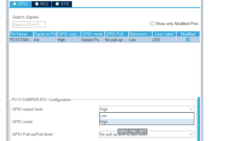 GPIO_LED_Pin_Level_High